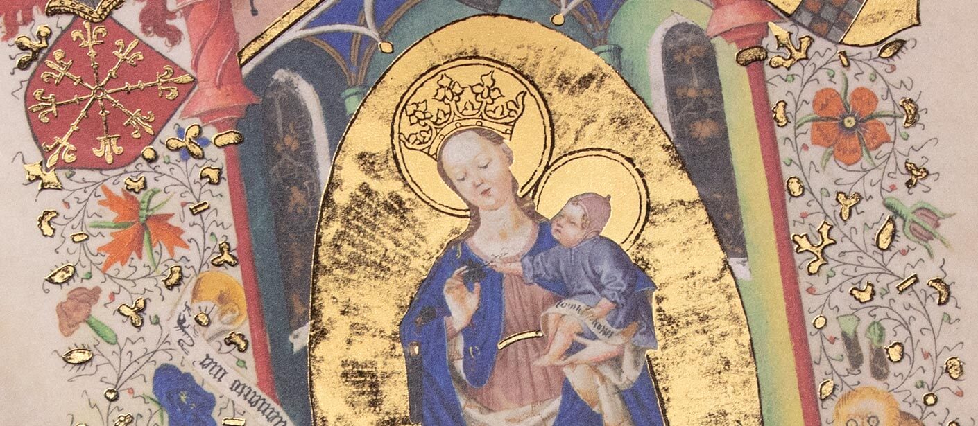 Medieval manuscript of Saint Mary